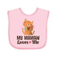 thumbnail image 1 of Inktastic Mamaw Loves Me Girl Granddaughter Cat Girls Baby Bib, 1 of 4