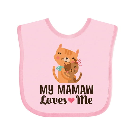 Inktastic Mamaw Loves Me Girl Granddaughter Cat Girls Baby Bib