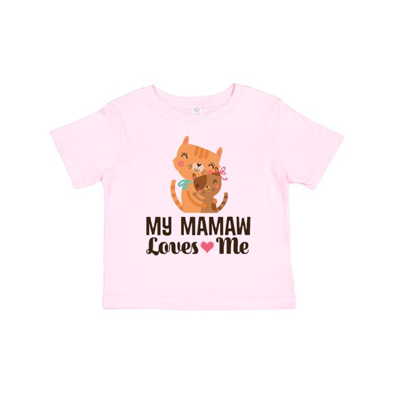 Inktastic Mamaw Loves Me Girl Granddaughter Cat Girls Toddler T-Shirt