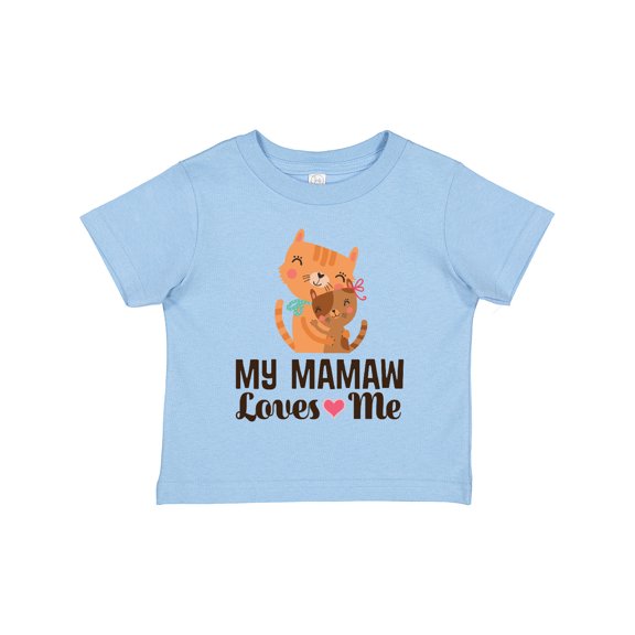 Inktastic Mamaw Loves Me Girl Granddaughter Cat Girls Toddler T-Shirt