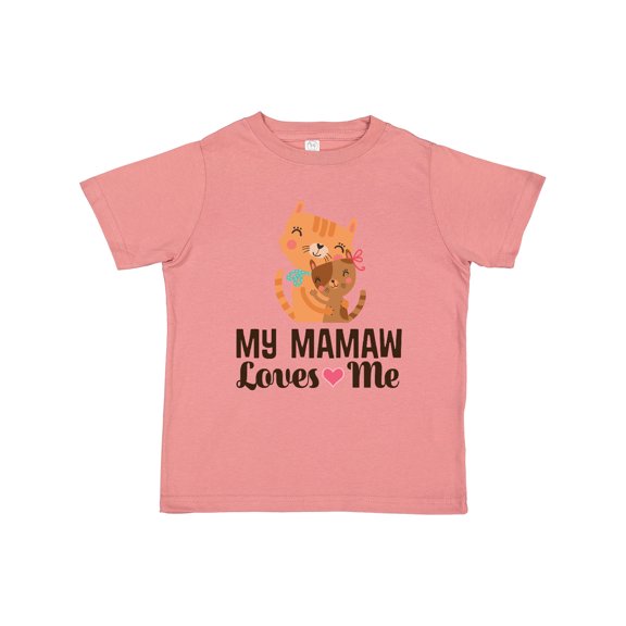 Inktastic Mamaw Loves Me Girl Granddaughter Cat Girls Toddler T-Shirt