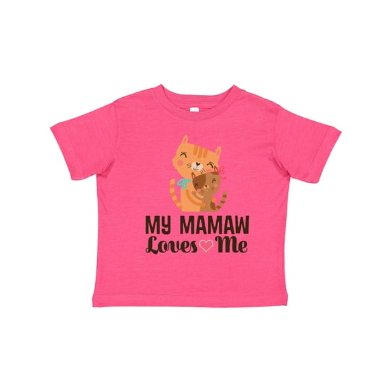 Inktastic Mamaw Loves Me Girl Granddaughter Cat Girls Toddler T-Shirt