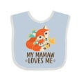 thumbnail image 1 of Inktastic Mamaw Loves Me Grandchild Fox Boys or Girls Baby Bib, 1 of 4