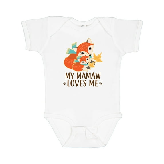 Inktastic Mamaw Loves Me Grandchild Fox Boys or Girls Baby Bodysuit