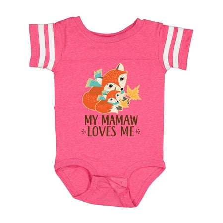 Inktastic Mamaw Loves Me Grandchild Fox Boys or Girls Baby Bodysuit