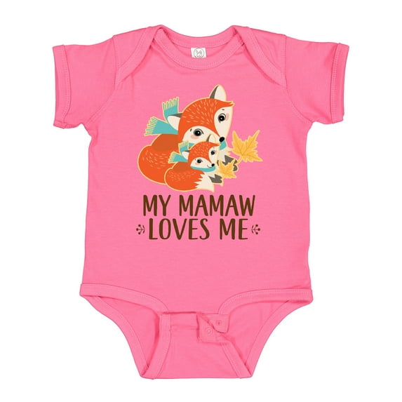Inktastic Mamaw Loves Me Grandchild Fox Boys or Girls Baby Bodysuit