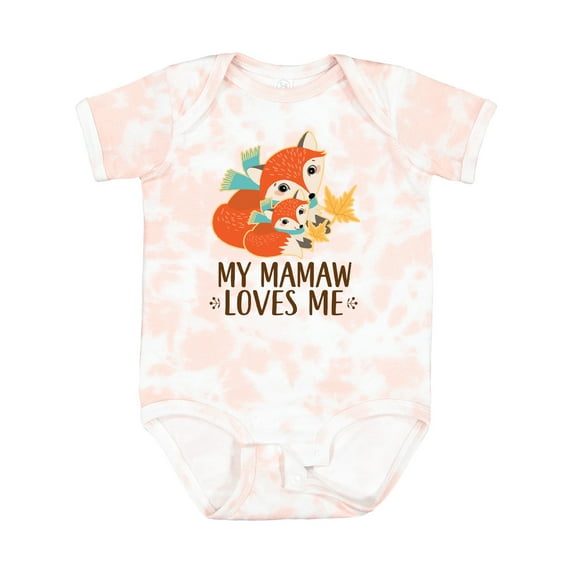 Inktastic Mamaw Loves Me Grandchild Fox Boys or Girls Baby Bodysuit
