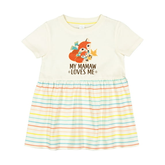 Inktastic Mamaw Loves Me Grandchild Fox Girls Baby Dress