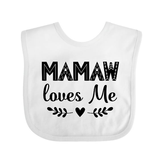 Inktastic Mamaw Loves Me Grandchild Girls Baby Bib