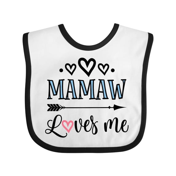 Inktastic Mamaw Loves Me Grandchild Girls Baby Bib