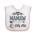 thumbnail image 1 of Inktastic Mamaw Loves Me Grandchild Girls Baby Bib, 1 of 4