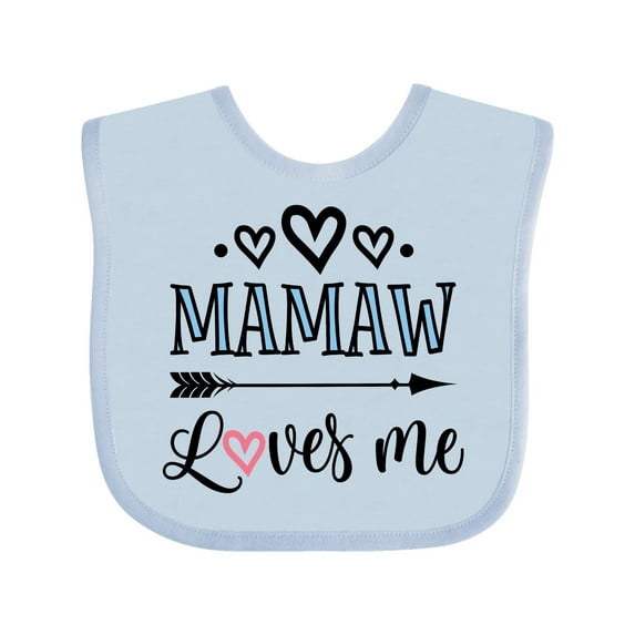 Inktastic Mamaw Loves Me Grandchild Girls Baby Bib