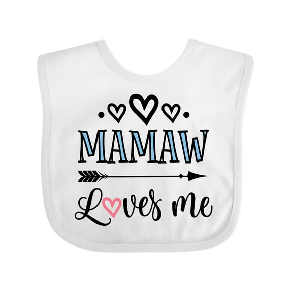Inktastic Mamaw Loves Me Grandchild Girls Baby Bib