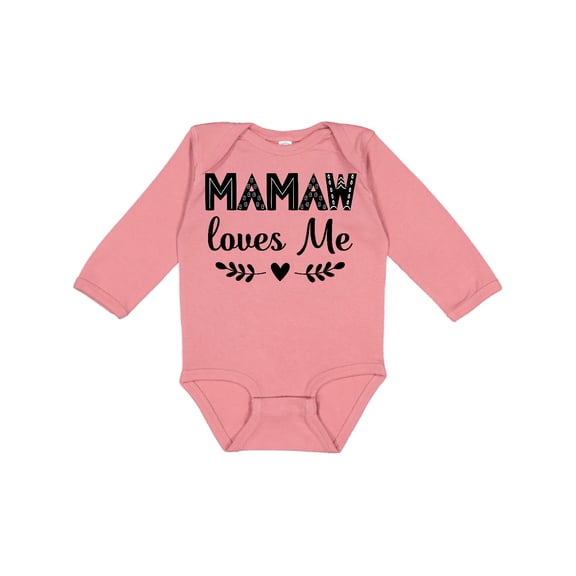 Inktastic Mamaw Loves Me Grandchild Girls Long Sleeve Baby Bodysuit