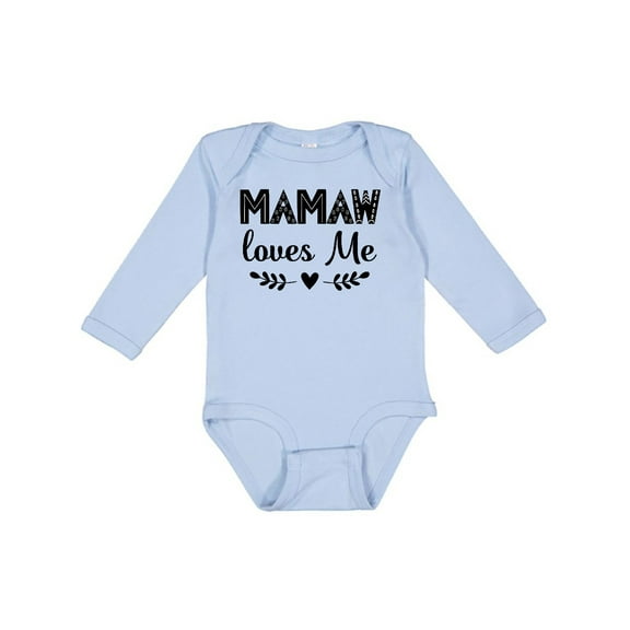 Inktastic Mamaw Loves Me Grandchild Girls Long Sleeve Baby Bodysuit