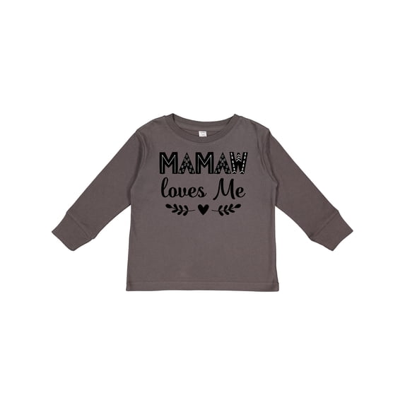 Inktastic Mamaw Loves Me Grandchild Girls Long Sleeve Toddler T-Shirt