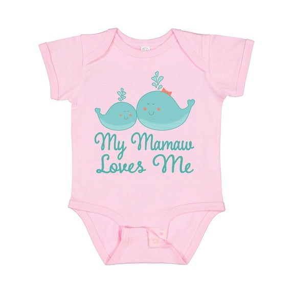 Inktastic Mamaw Loves Me Whale Grandchild Boys or Girls Baby Bodysuit