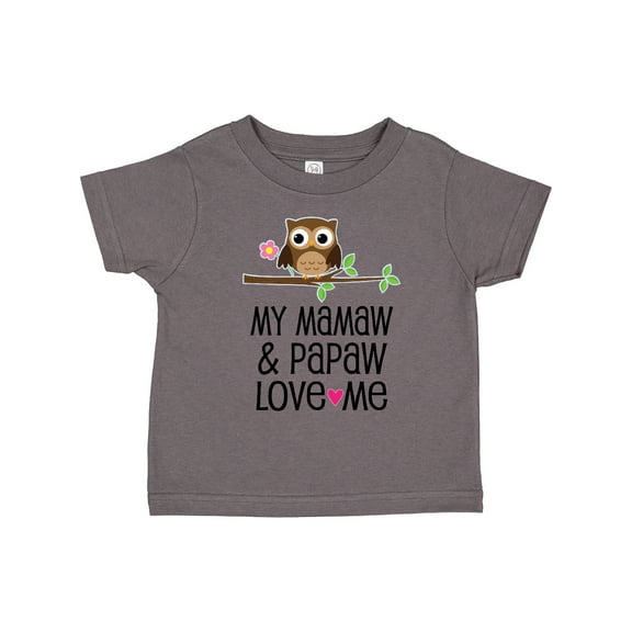 Inktastic Mamaw and Papaw Girl Granddaughter Owl Girls Toddler T-Shirt