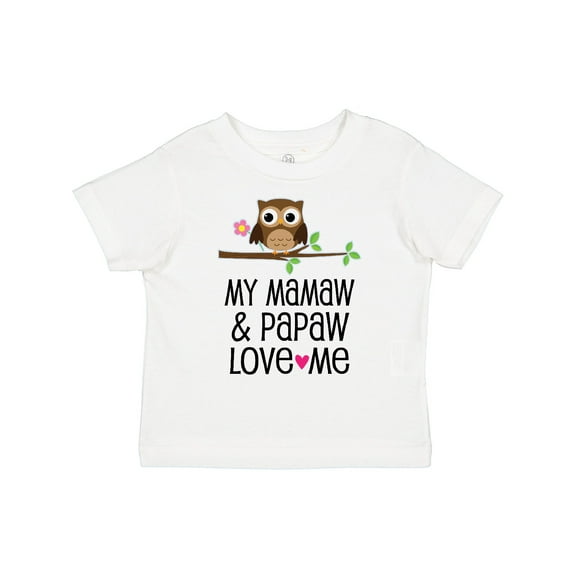 Inktastic Mamaw and Papaw Girl Granddaughter Owl Girls Toddler T-Shirt