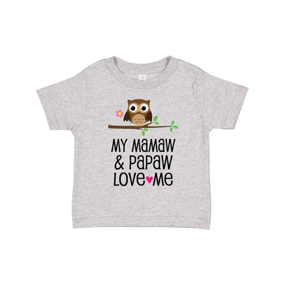 Inktastic Mamaw and Papaw Girl Granddaughter Owl Girls Toddler T-Shirt