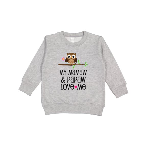 Inktastic Mamaw and Papaw Girl Granddaughter Owl Toddler Sweatshirt