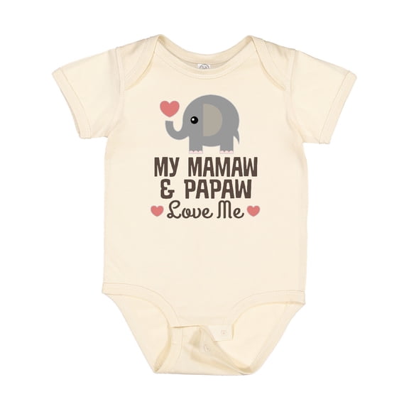 Inktastic Mamaw and Papaw Grandkids Elephant Boys or Girls Baby Bodysuit