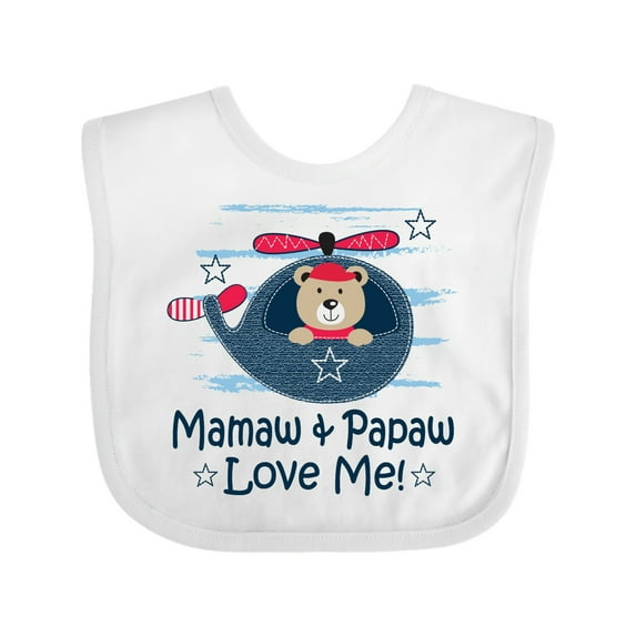 Inktastic Mamaw and Papaw Love Me Boys Baby Bib