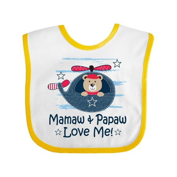 Inktastic Mamaw and Papaw Love Me Boys Baby Bib