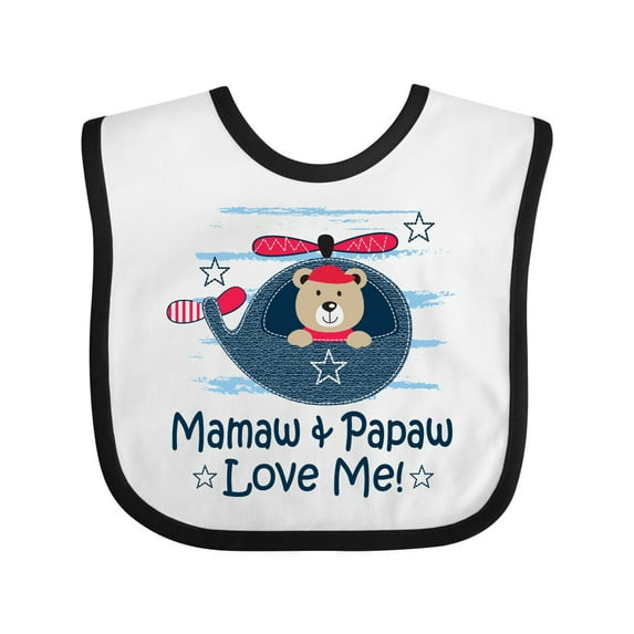 Inktastic Mamaw and Papaw Love Me Boys Baby Bib