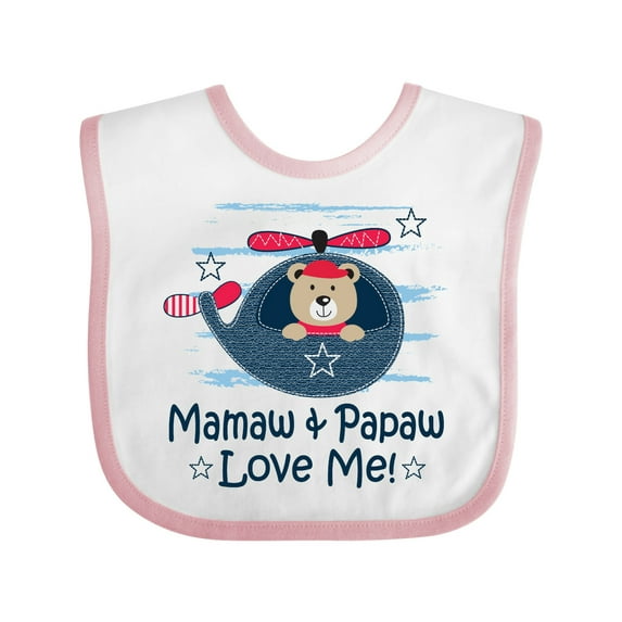 Inktastic Mamaw and Papaw Love Me Boys Baby Bib