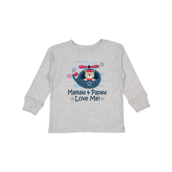 Inktastic Mamaw and Papaw Love Me Boys Long Sleeve Toddler T-Shirt