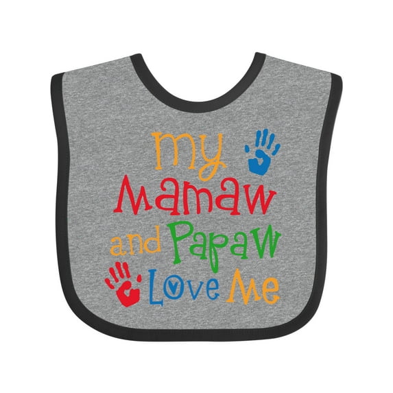 Inktastic Mamaw and Papaw Love Me Boys or Girls Baby Bib