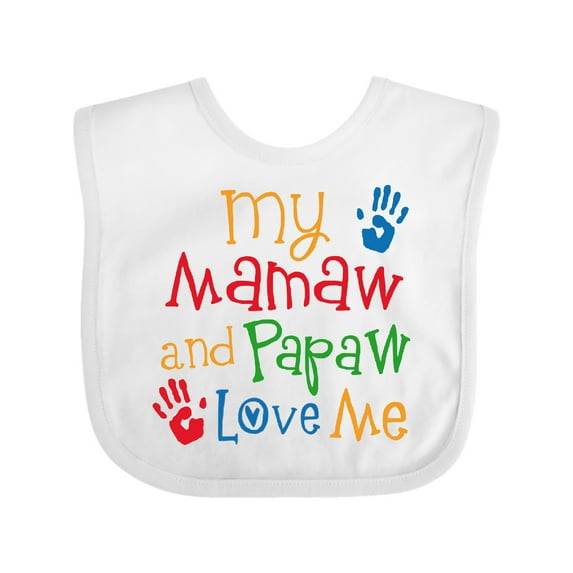 Inktastic Mamaw and Papaw Love Me Boys or Girls Baby Bib