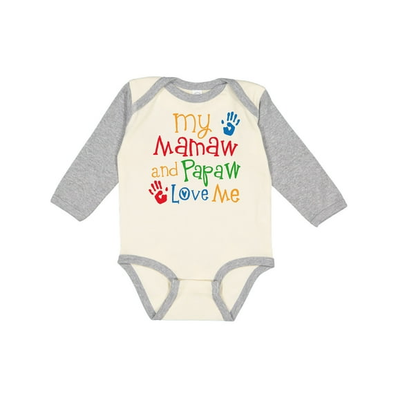 Inktastic Mamaw and Papaw Love Me Boys or Girls Long Sleeve Baby Bodysuit