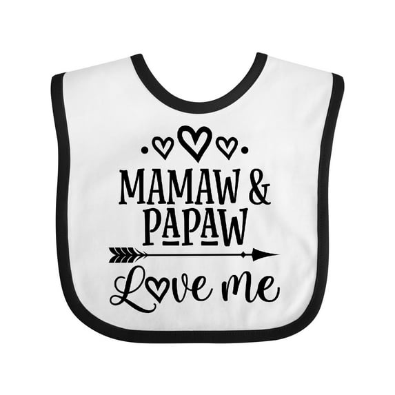Inktastic Mamaw and Papaw Love Me Girls Baby Bib