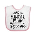 thumbnail image 1 of Inktastic Mamaw and Papaw Love Me Girls Baby Bib, 1 of 4