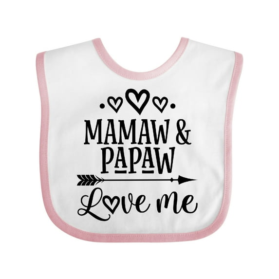 Inktastic Mamaw and Papaw Love Me Girls Baby Bib