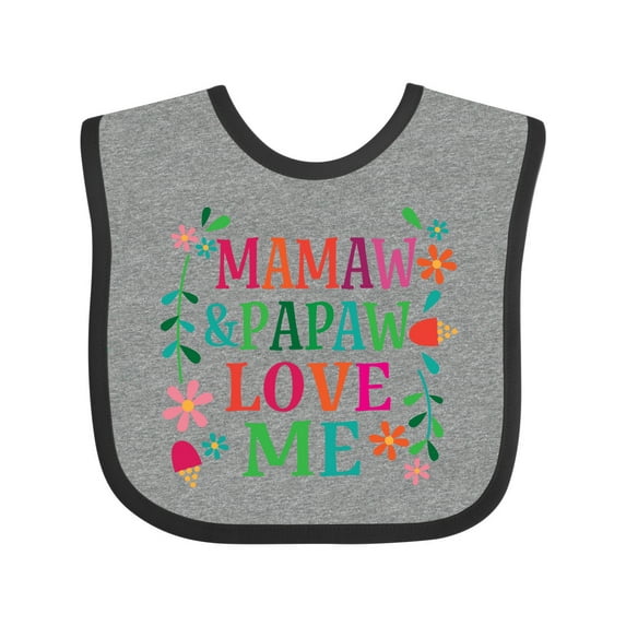 Inktastic Mamaw and Papaw Love Me Girls Baby Bib