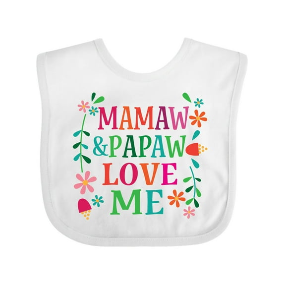 Inktastic Mamaw and Papaw Love Me Girls Baby Bib