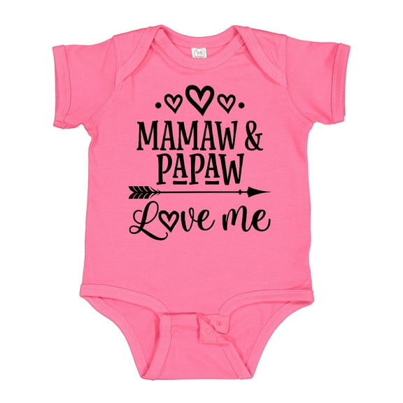 Inktastic Mamaw and Papaw Love Me Girls Baby Bodysuit