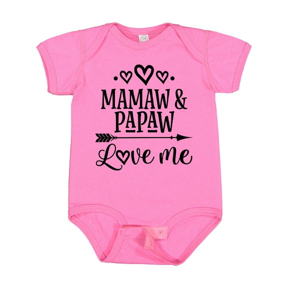 Inktastic Mamaw and Papaw Love Me Girls Baby Bodysuit
