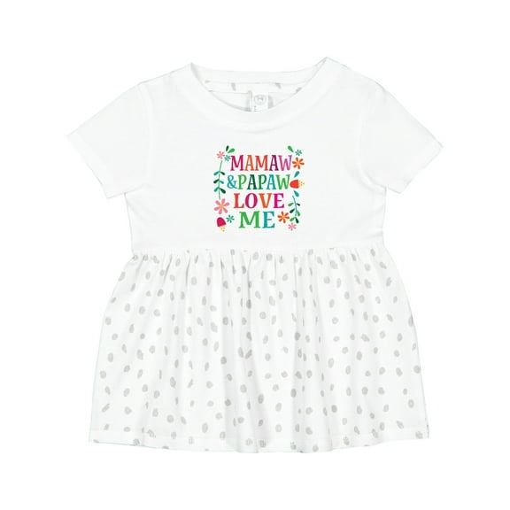 Inktastic Mamaw and Papaw Love Me Girls Baby Dress