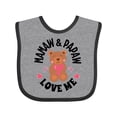 thumbnail image 1 of Inktastic Mamaw and Papaw Love Me Grandchild Bear Girls Baby Bib, 1 of 4