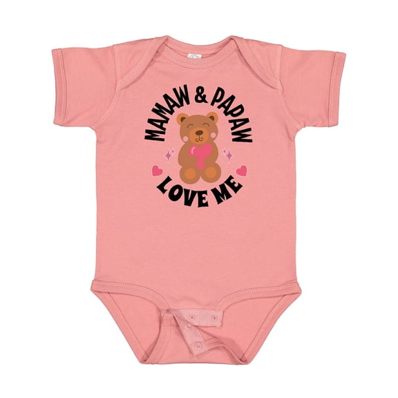 Inktastic Mamaw and Papaw Love Me Grandchild Bear Girls Baby Bodysuit