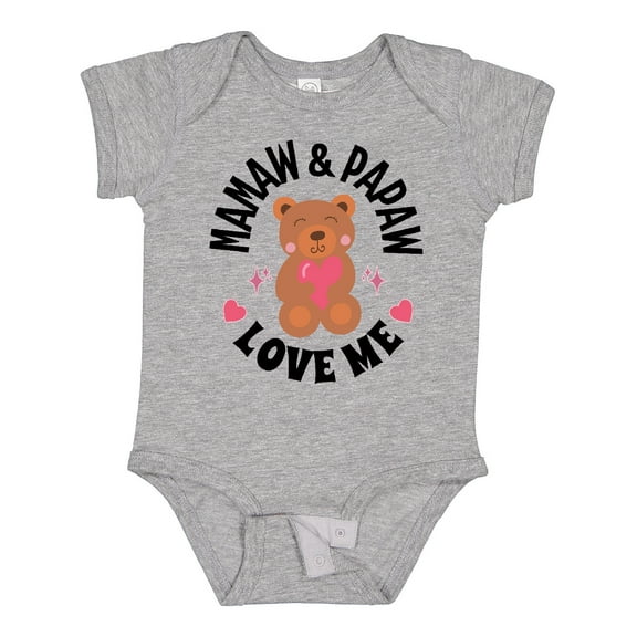 Inktastic Mamaw and Papaw Love Me Grandchild Bear Girls Baby Bodysuit