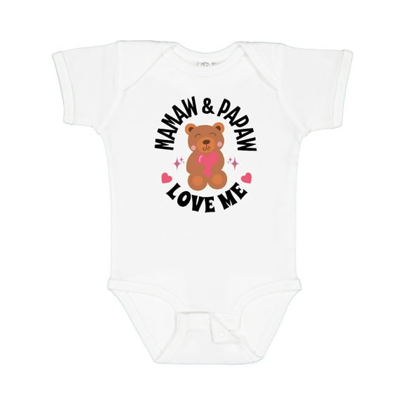 Inktastic Mamaw and Papaw Love Me Grandchild Bear Girls Baby Bodysuit