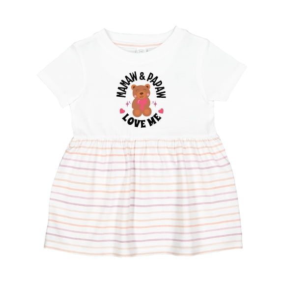 Inktastic Mamaw and Papaw Love Me Grandchild Bear Girls Baby Dress