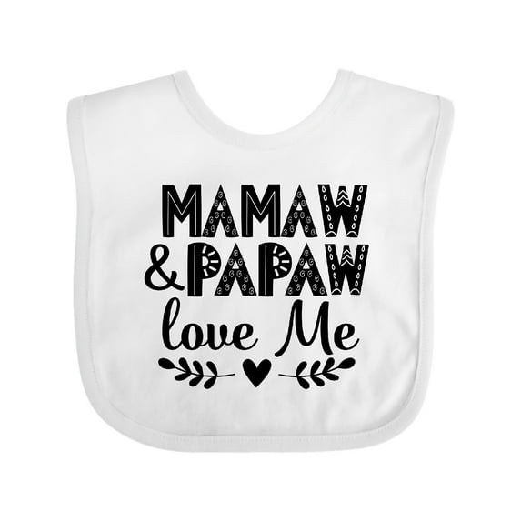 Inktastic Mamaw and Papaw Love Me Grandchild Boys or Girls Baby Bib