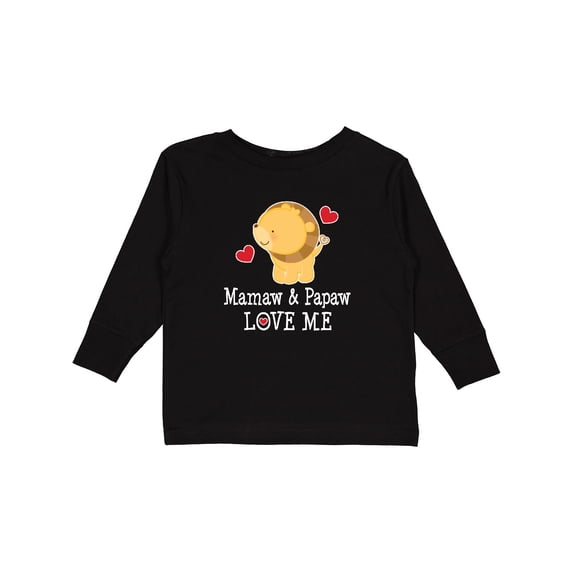 Inktastic Mamaw and Papaw Love Me Grandson Lion Boys Long Sleeve Toddler T-Shirt