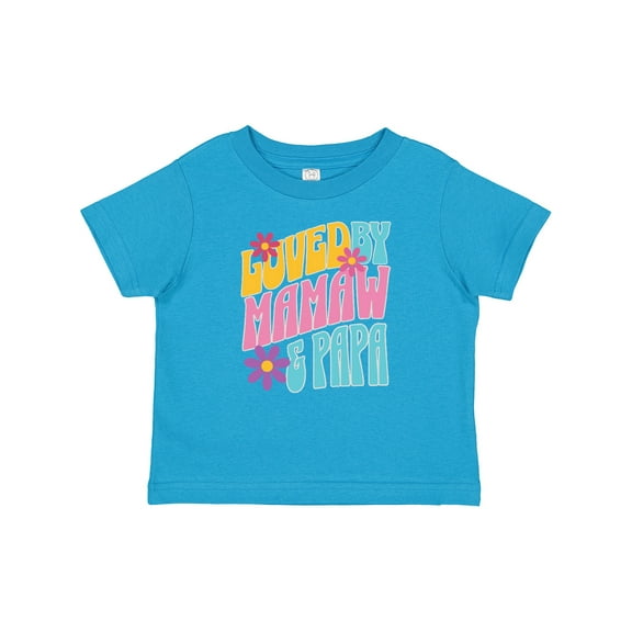 Inktastic Mamaw and Papaw Retro Flowered Girls Baby T-Shirt